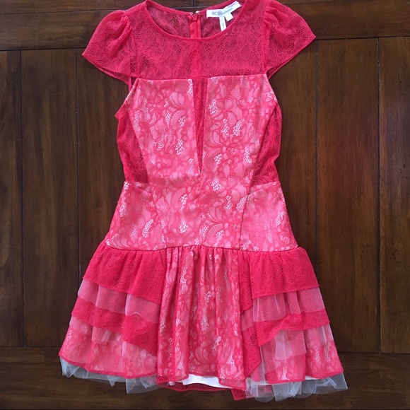 BCBGeneration Dresses & Skirts - BCBGeneration Red Lace Dress | 0 | NWOT